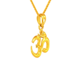 22k Yellow Gold Om Religious Small Pendants with gold weight of 1.86g